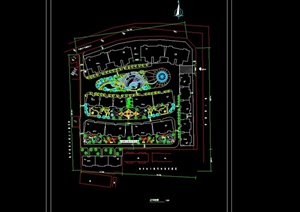 某简约现代风格住宅小区景观规划设计CAD方案