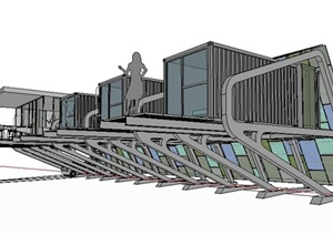 集装箱式住宅建筑SU(草图大师)模型