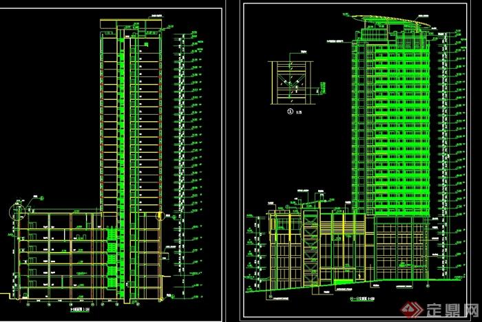 某现代风格高层商业住宅建施设计cad图纸全套(1)