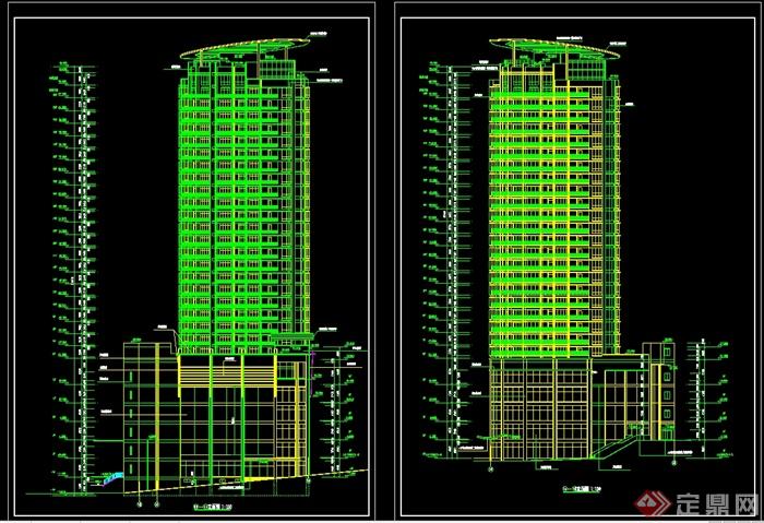 某现代风格高层商业住宅建施设计cad图纸全套(2)