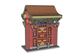 中式古典门详细设计SU(草图大师)模型
