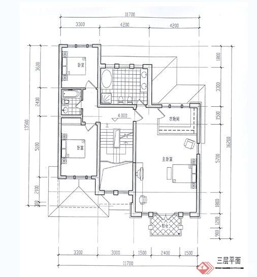 四层住宅别墅建筑方案图(4)