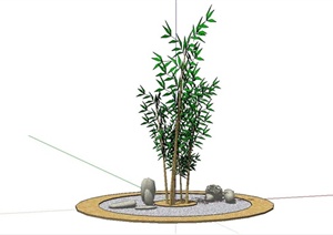 某现代风格圆形树池设计SU(草图大师)模型