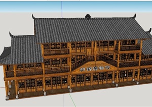 某古典中式风格博物馆建筑设计SU(草图大师)模型