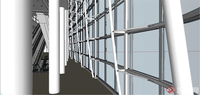 某现代风格商场室内电梯设计SU模型(3)