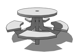 某简洁现代桌椅组合设计SU(草图大师)模型