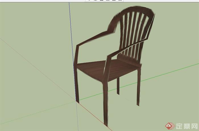 某现代风格靠背座椅设计SU模型(1)