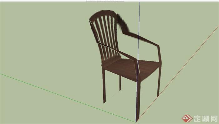 某现代风格靠背座椅设计SU模型(2)