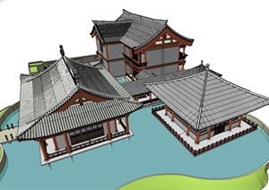 某古典中式风格建筑群设计SU(草图大师)模型