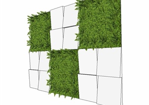 某园林景观墙体立体绿化设计SU(草图大师)模型