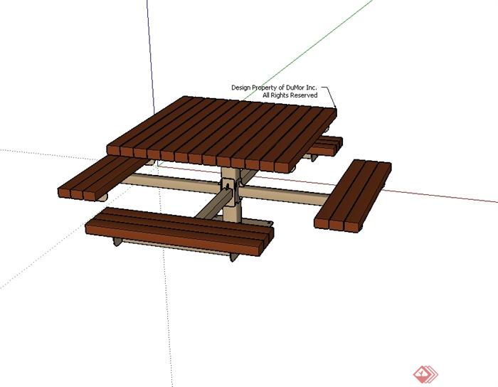 现代风格详细桌凳设计su模型(2)