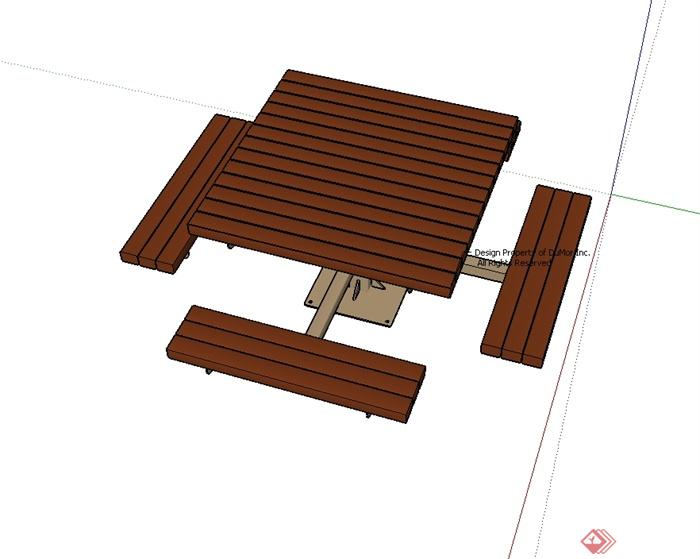 现代风格详细桌凳设计su模型(3)