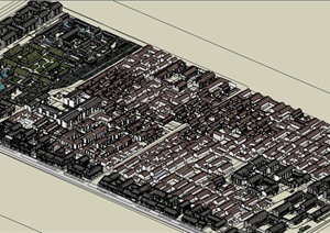 古典中式风格大型古建城市规划设计SU(草图大师)模型