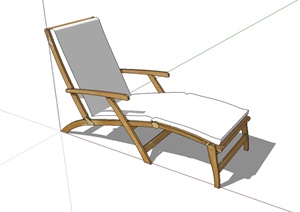 现代风格详细沙滩躺椅设计SU(草图大师)模型