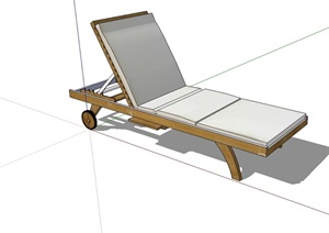 现代风格详细躺椅设计SU(草图大师)模型