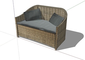 现代风格两人沙发椅设计SU(草图大师)模型