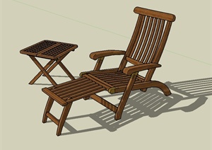 某现代风格详细躺椅及桌子设计SU(草图大师)模型