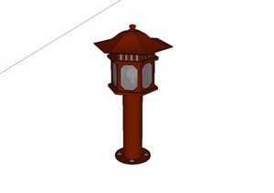 日式风格详细草坪灯设计SU(草图大师)模型