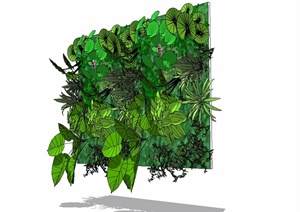 现代风格墙体立体绿化设计SU(草图大师)模型