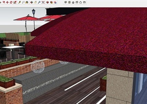 现代屋顶花园餐馆景观方案SU(草图大师)模型