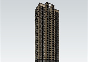 现代风格污水厂住宅小高层建筑设计SU(草图大师)模型