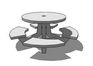 现代风格桌凳设计简单的设计SU(草图大师)模型