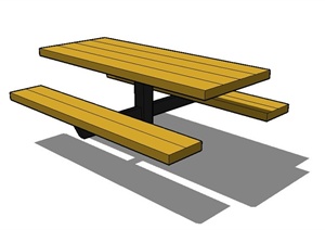 户外木桌凳SU(草图大师)模型