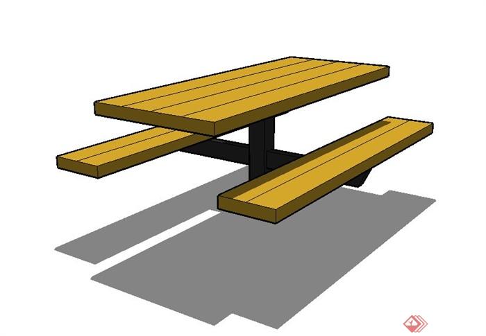 户外木桌凳su模型(2)