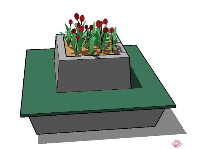 花池坐凳su模型(2)