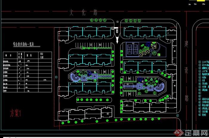 简约现代风格住宅小区景观规划设计CAD方案(2)
