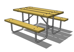 现代风格详细桌凳组合设计SU(草图大师)模型