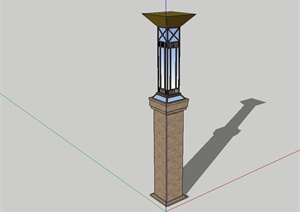 现代风格详细景观灯柱详细设计SU(草图大师)模型