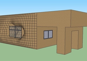 门房门卫室建筑SU(草图大师)模型