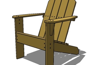 木质躺椅单体设计SU(草图大师)模型