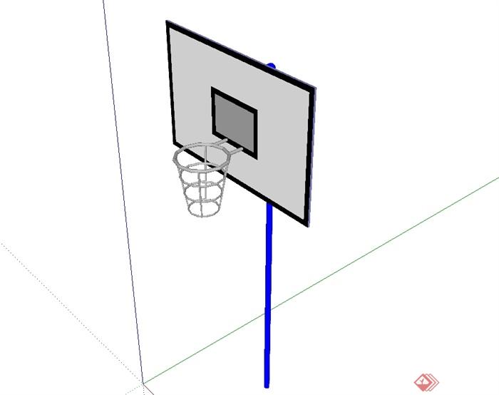 现代风格篮球架设计su模型(3)