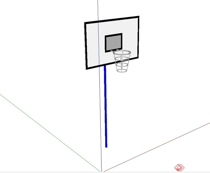 现代风格篮球架设计su模型(2)