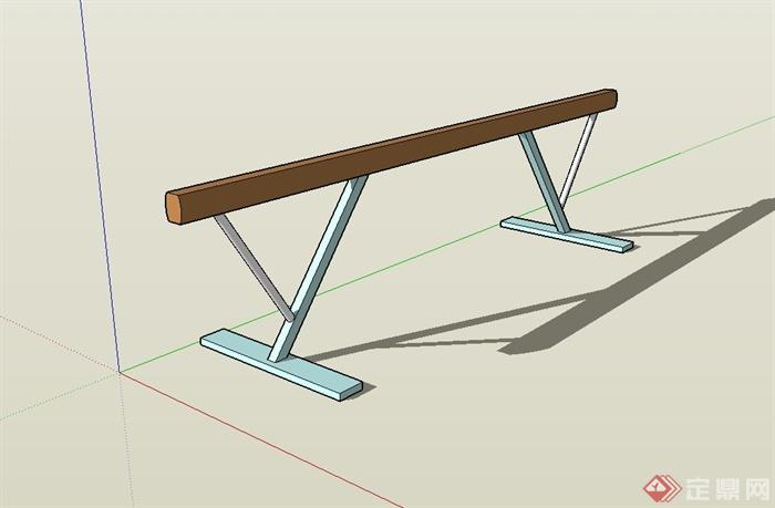 现代风格详细体育健身器材设计su模型(1)