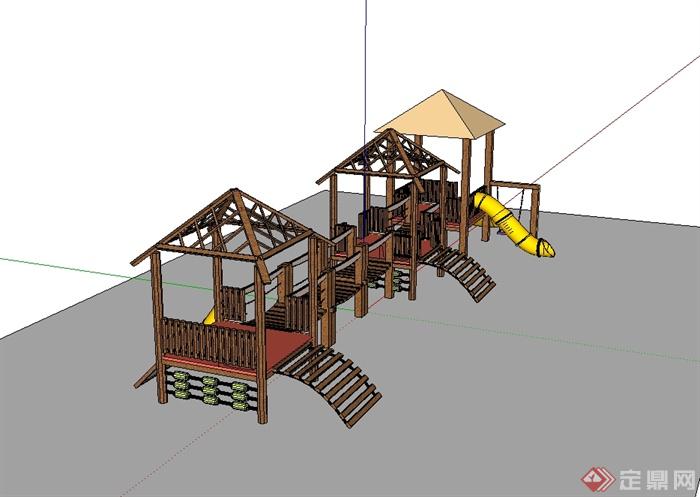 现代风格详细儿童设施设计su模型(1)