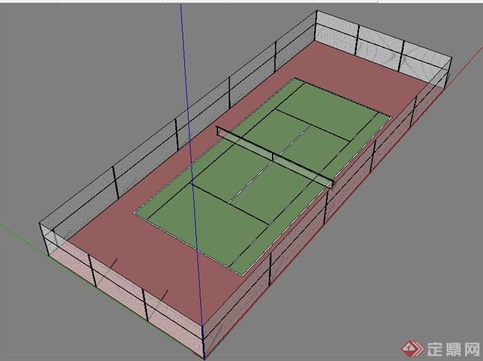 网球场单体设计su模型(1)