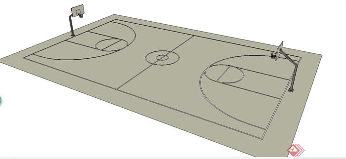 篮球场场地设计su模型(2)