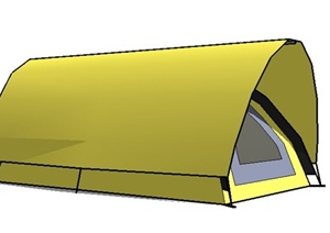 黄色野营帐篷SU(草图大师)模型