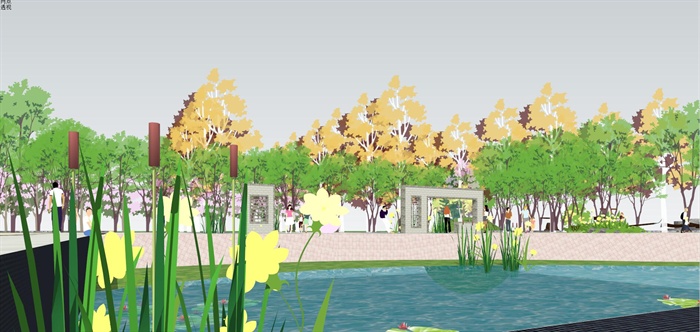 精品现代休闲公园景观设计SU模型