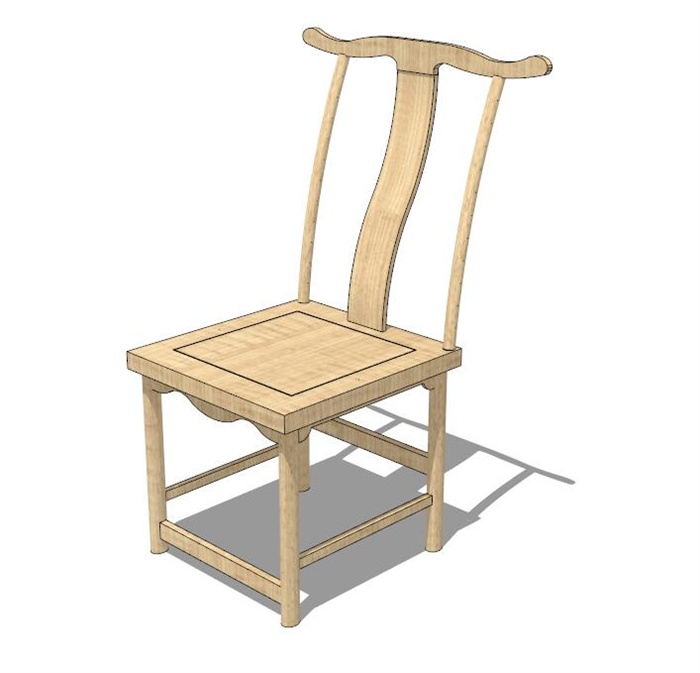 现代中式风格详细单人椅子设计su模型