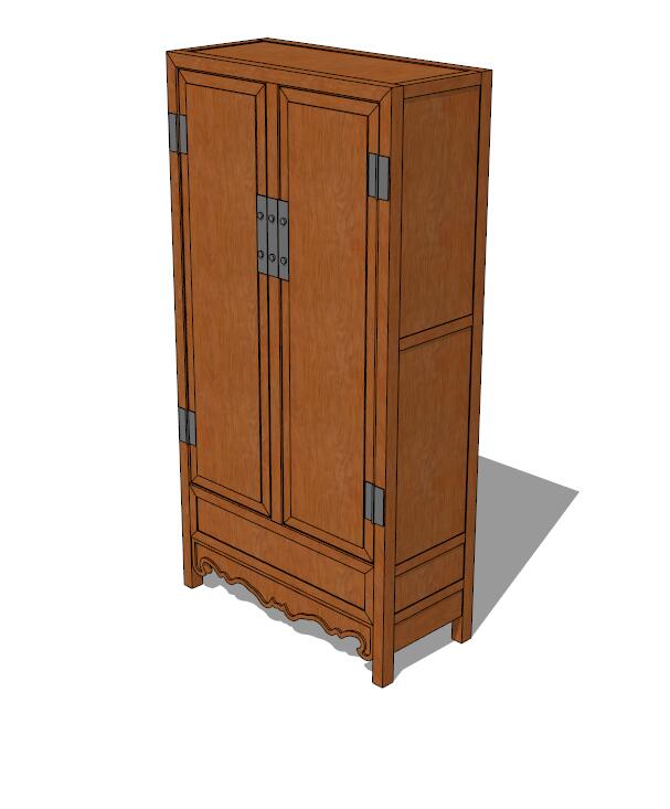现代风格详细的木柜子设计su模型