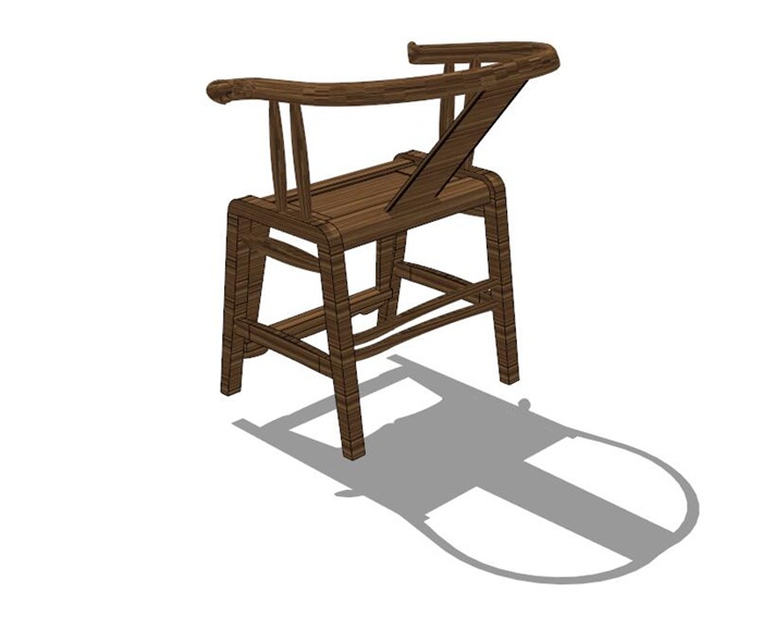 现代中式风格详细老爷椅设计su模型