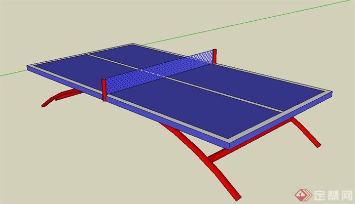 蓝色乒乓球桌su模型(1)