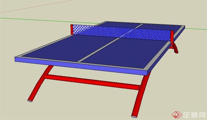 蓝色乒乓球桌su模型(2)