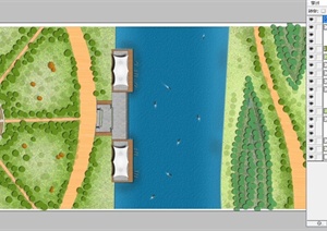 某滨水公园景观pdf彩平图（平面图和立面图）