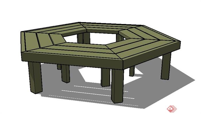 六边形坐凳设计su模型(1)