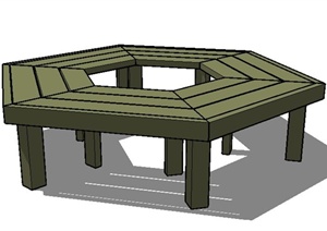 六边形坐凳设计SU(草图大师)模型
